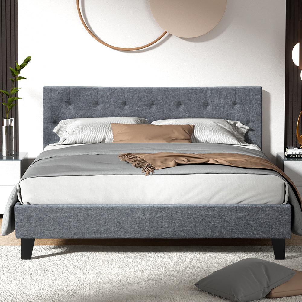 Beds & Bed Frames: Artiss Bed Frame Queen Size Grey VANKE