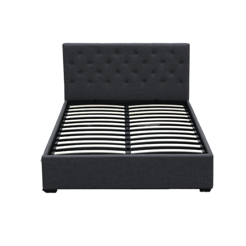 Beds & Bed Frames: Artiss Bed Frame Double Size Gas Lift Charcoal VILA