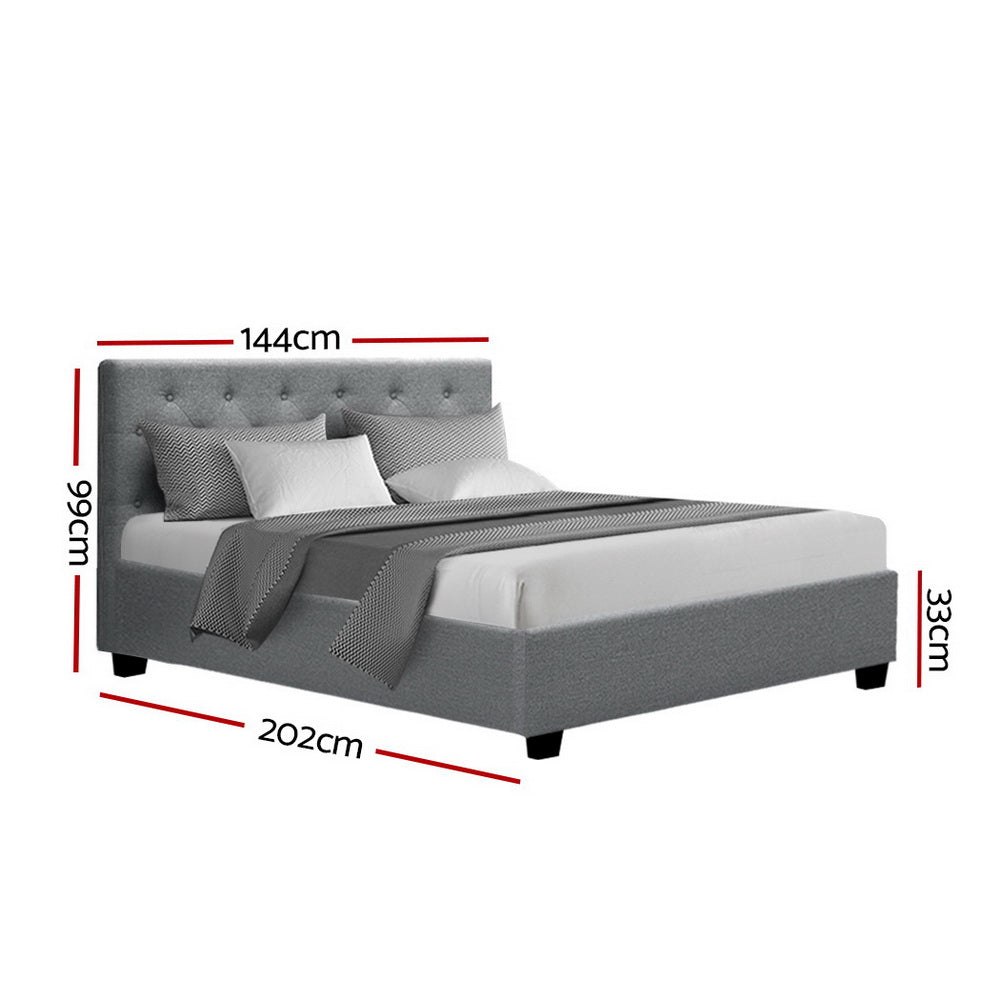Beds & Bed Frames: Artiss Bed Frame Double Size Gas Lift Grey VILA