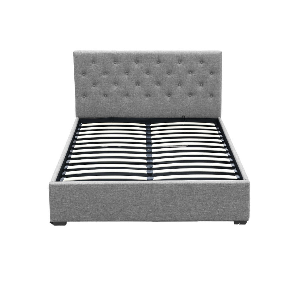Beds & Bed Frames: Artiss Bed Frame Double Size Gas Lift Grey VILA