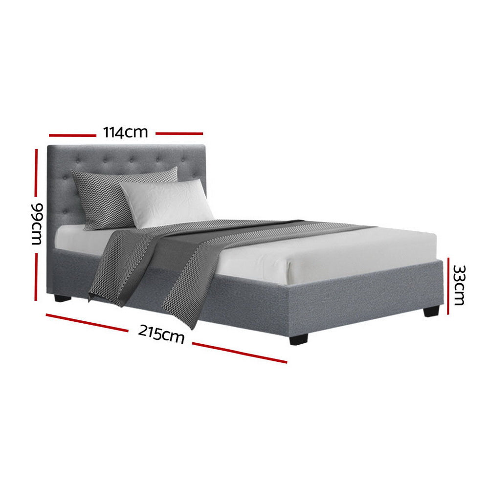 Beds & Bed Frames: Artiss Bed Frame King Single Size Gas Lift Grey VILA