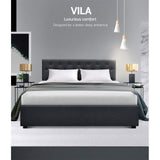 Artiss Bed Frame Queen Size Gas Lift Charcoal VILA