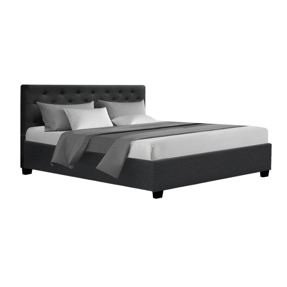 Beds & Bed Frames: Artiss Bed Frame Queen Size Gas Lift Charcoal VILA
