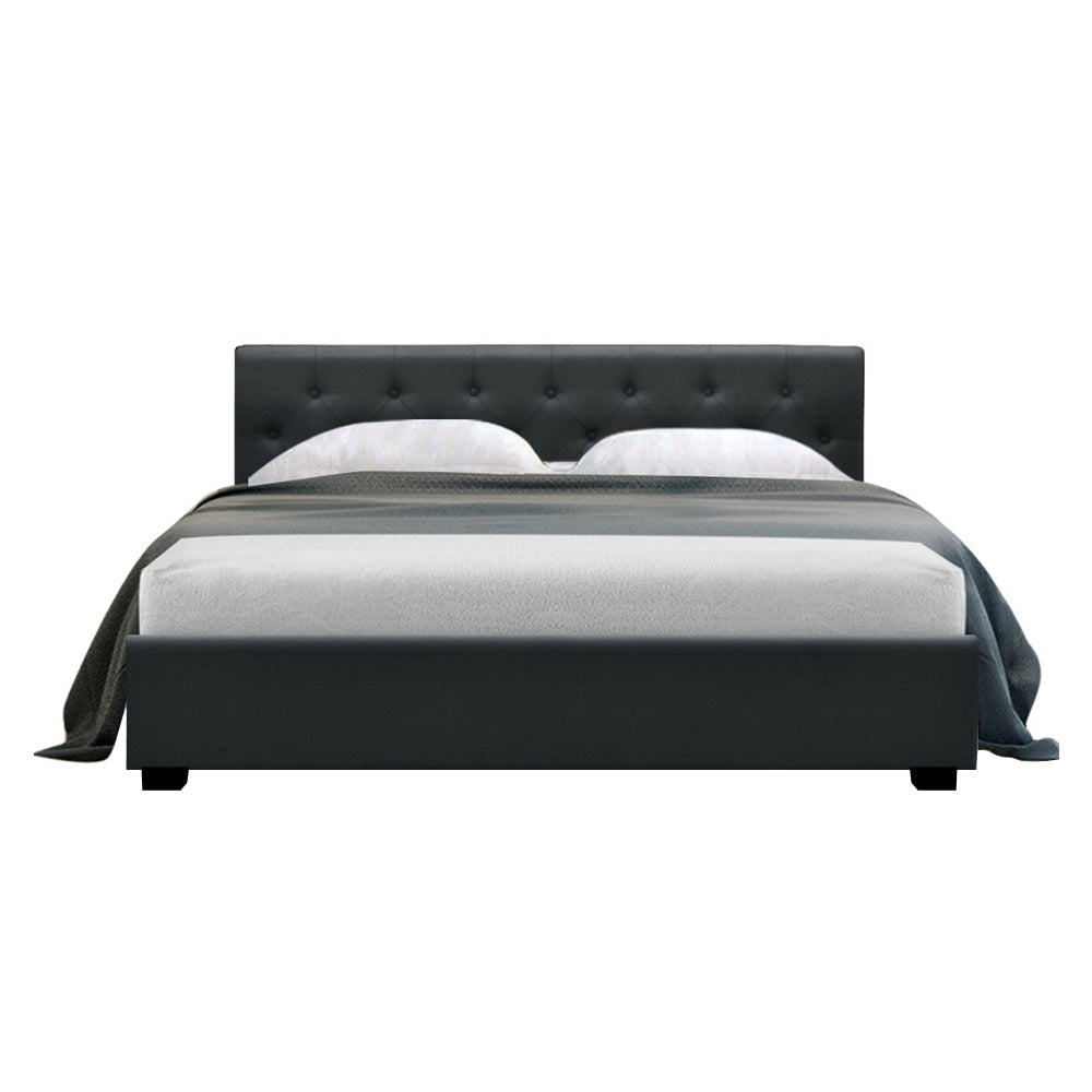 Beds & Bed Frames: Artiss Bed Frame Queen Size Gas Lift Charcoal VILA