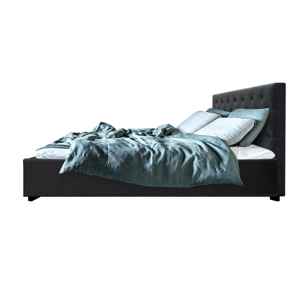 Beds & Bed Frames: Artiss Bed Frame Queen Size Gas Lift Charcoal VILA