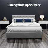 Artiss Bed Frame Queen Size Gas Lift Grey VILA