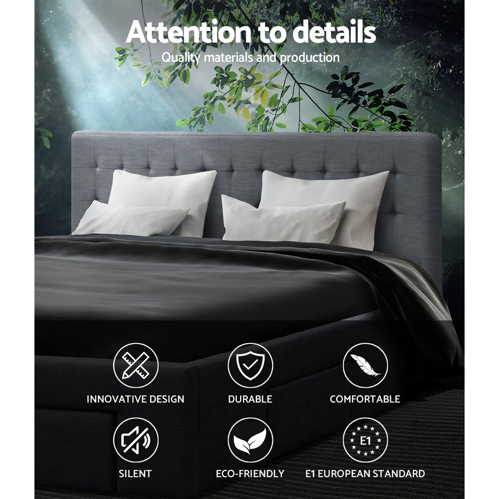 Beds & Bed Frames: Artiss Bed Frame King Size with 4 Drawers Grey AVIO