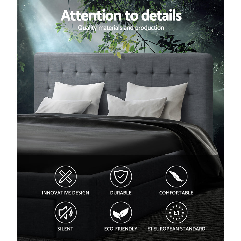 Beds & Bed Frames: Artiss Bed Frame Queen Size with 4 Drawers Grey AVIO