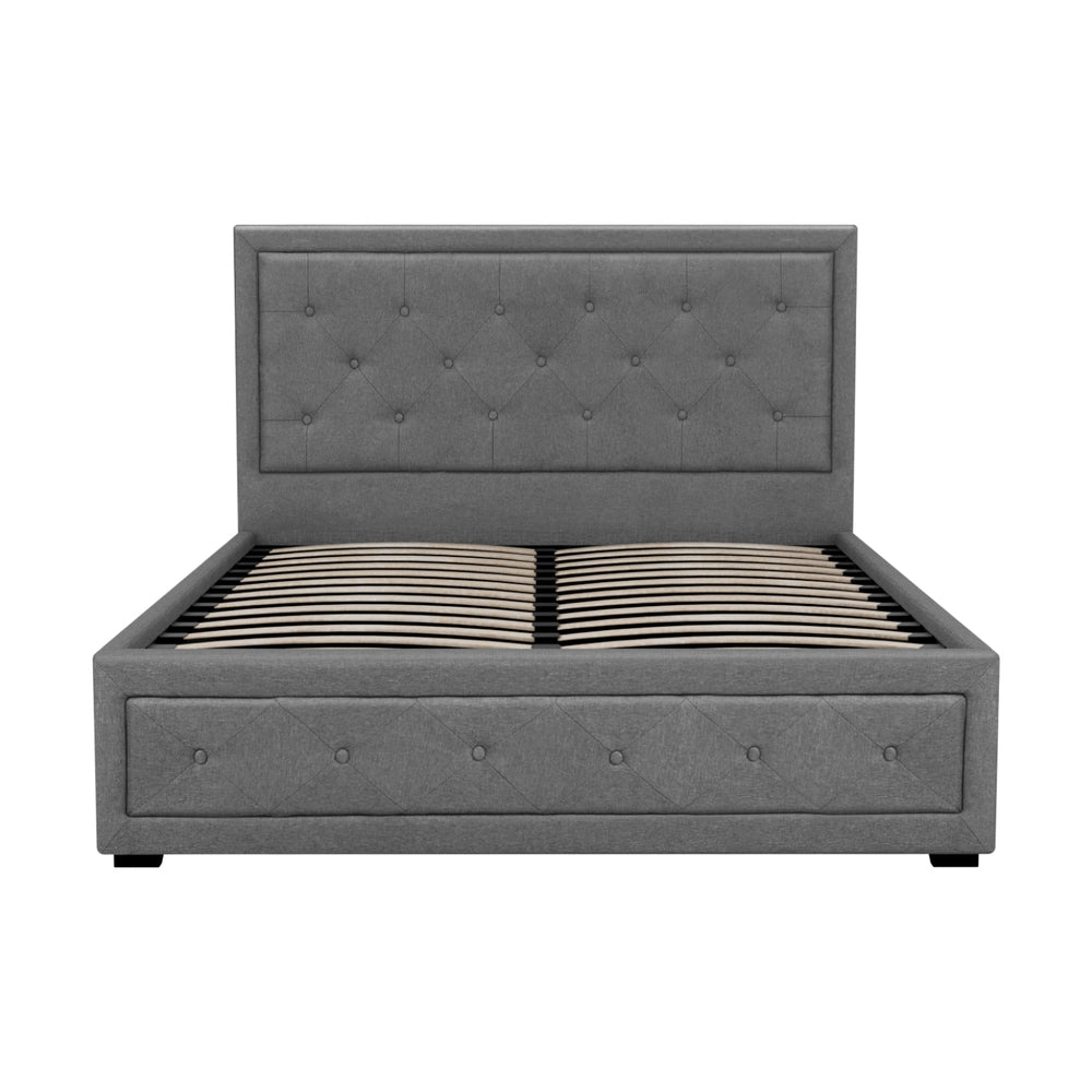 Beds & Bed Frames: Artiss Bed Frame Double Size Gas Lift Grey TIYO