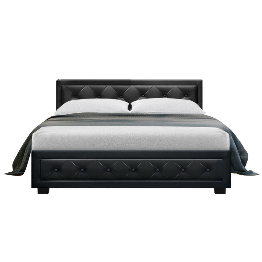 Beds & Bed Frames: Artiss Bed Frame Double Size Gas Lift Black TIYO