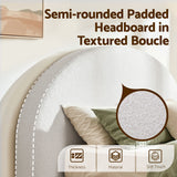 Artiss Double Bed Frame Boucle Fabric Vacuum Compressed Beds Removable Washable Cover No-Assembly