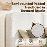 Artiss Double Bed Frame Boucle Fabric Vacuum Compressed Beds Removable Washable Cover