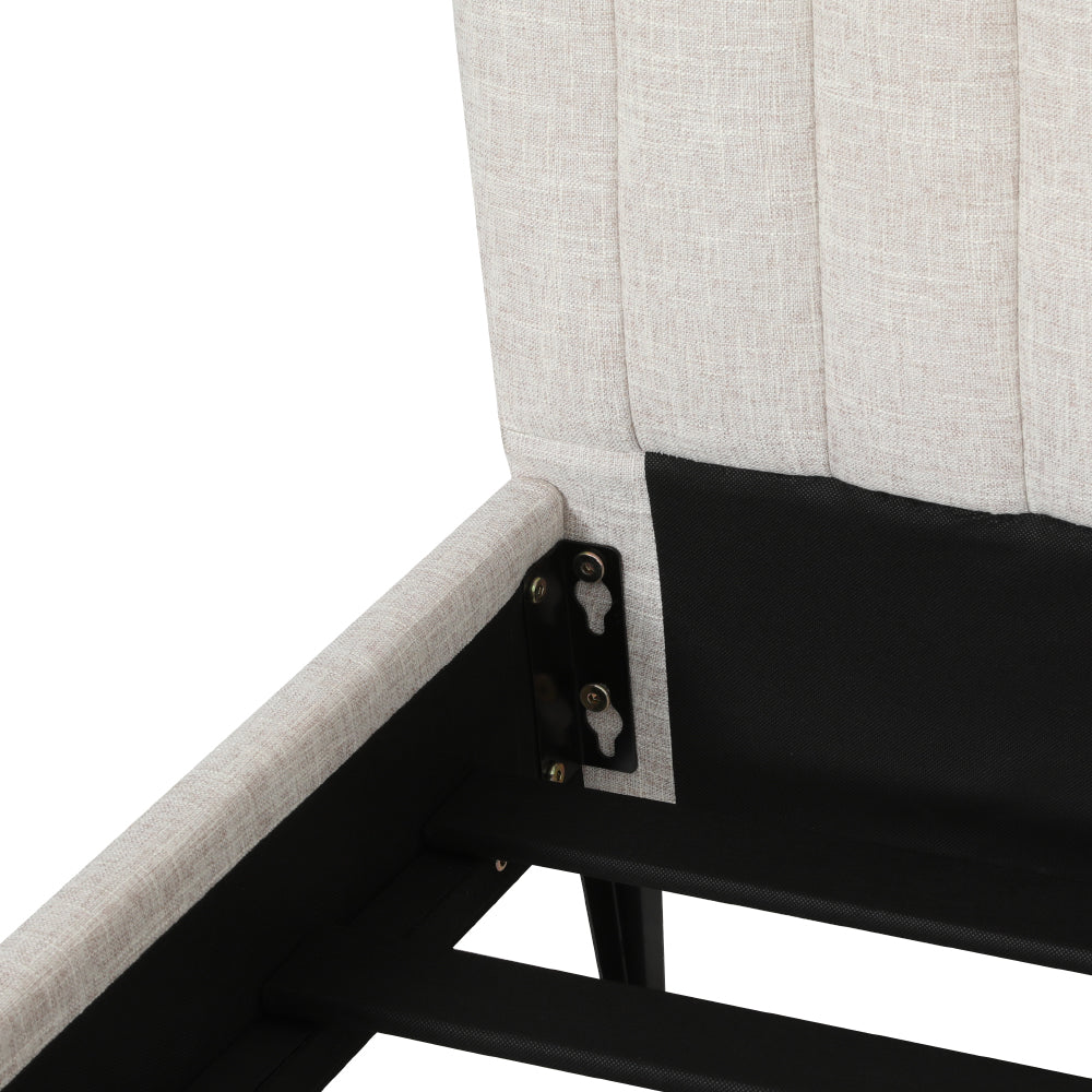 Beds & Bed Frames: Artiss Bed Frame King Size Beige AMMY