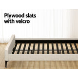 Artiss Bed Frame King Size Beige AMMY