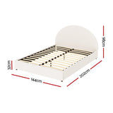 Beds & Bed Frames: Artiss Bed Frame Gas Lift Strorage Beds Base Platform Boucle Fabric Double ELLA