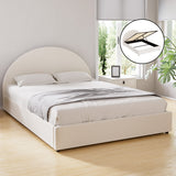 Beds & Bed Frames: Artiss Bed Frame Gas Lift Strorage Beds Base Platform Boucle Fabric Double ELLA