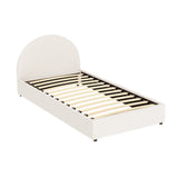 Beds & Bed Frames: Artiss Bed Frame Gas Lift Strorage Beds Base Platform Boucle Fabric King Single ELLA