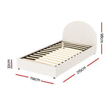 Beds & Bed Frames: Artiss Bed Frame Gas Lift Strorage Beds Base Platform Boucle Fabric King Single ELLA