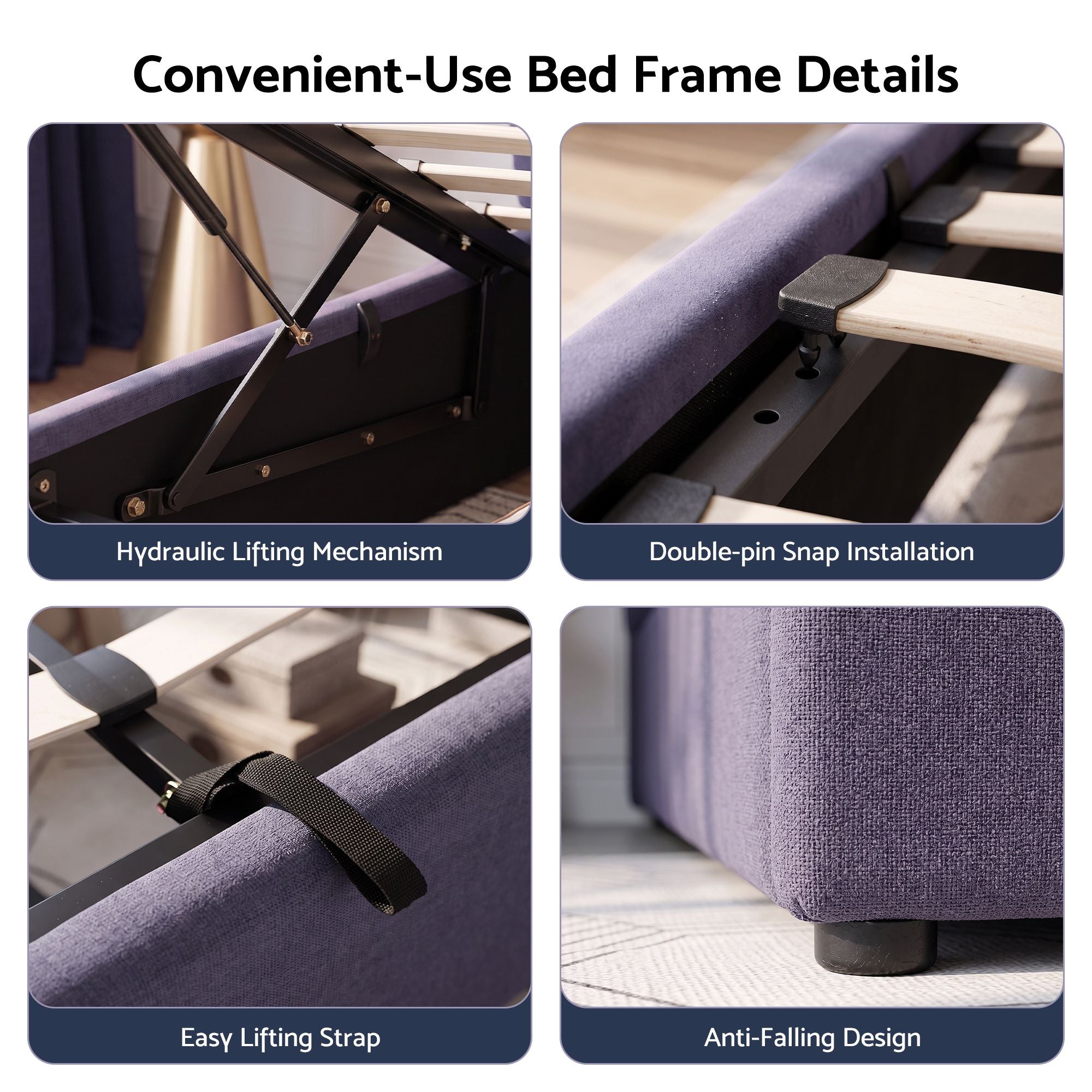 Artiss Queen Bed Frame with Lift Up Storage and USB Ports Grey