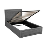Beds & Bed Frames: Artiss Bed Frame King Single Size Gas Lift Storage Mattress Base Wooden Grey