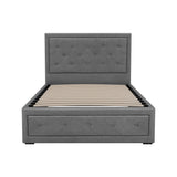 Beds & Bed Frames: Artiss Bed Frame King Single Size Gas Lift Storage Mattress Base Wooden Grey