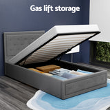 Beds & Bed Frames: Artiss Bed Frame King Single Size Gas Lift Storage Mattress Base Wooden Grey