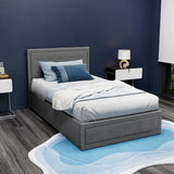 Beds & Bed Frames: Artiss Bed Frame King Single Size Gas Lift Storage Mattress Base Wooden Grey