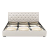 Artiss Bed Frame King Size Gas Lift Beige VILA