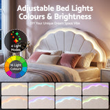 Beds & Bed Frames: Artiss Double Bed Frame with 2 Storage Drawers Upholstered Velvet Platform Bed LED Headboard