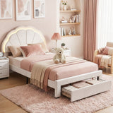 Beds & Bed Frames: Artiss King Single Bed Frame with Storage Drawer Upholstered Velvet Platform Bed LED Headboard