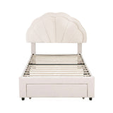 Beds & Bed Frames: Artiss King Single Bed Frame with Storage Drawer Upholstered Velvet Platform Bed LED Headboard