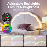 Beds & Bed Frames: Artiss King Single Bed Frame with Storage Drawer Upholstered Velvet Platform Bed LED Headboard