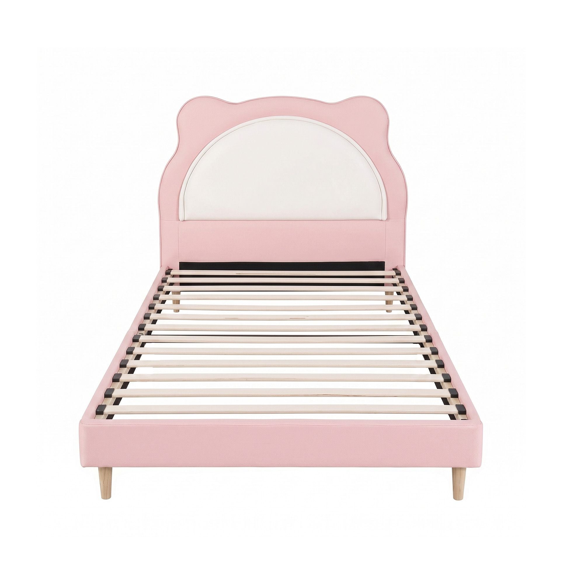 Artiss King Single Pink Kids Bed Frame for Girls Bedroom Cute Animal Upholstered