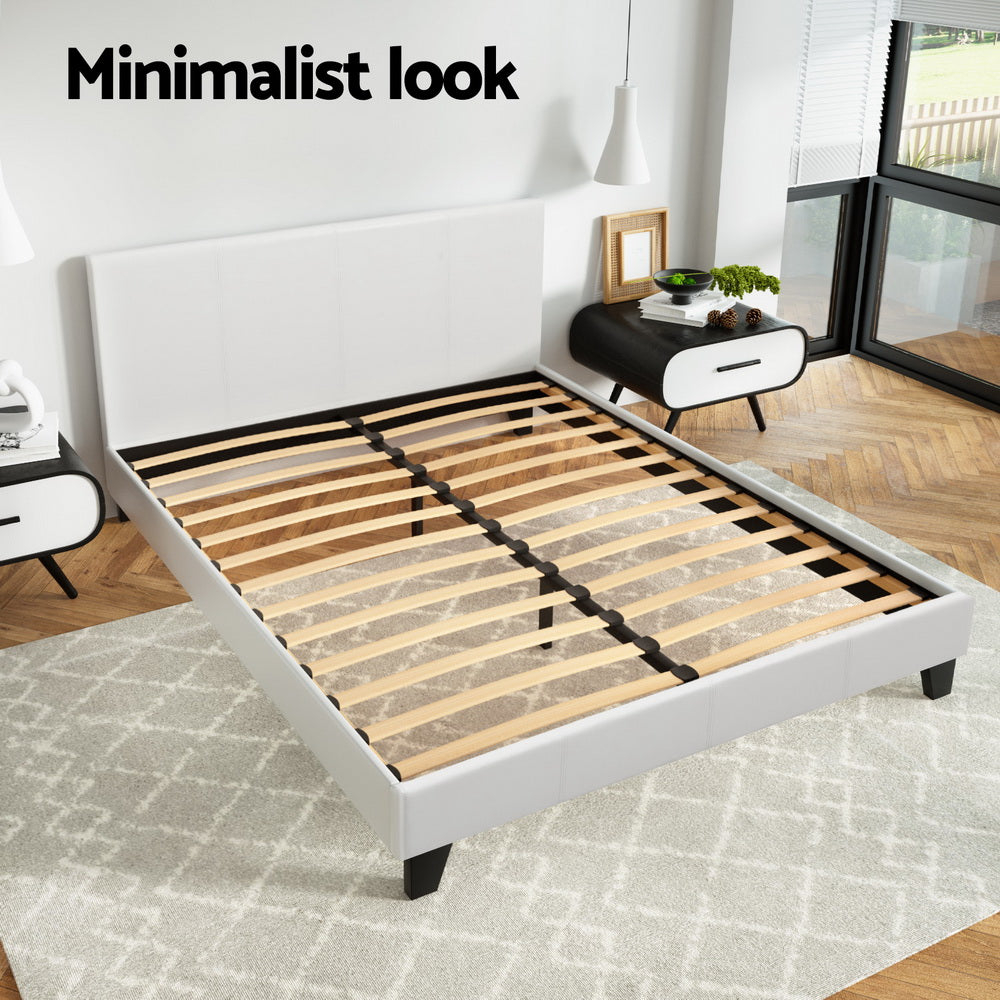 Beds & Bed Frames: Artiss Bed Frame Queen Size White NEO
