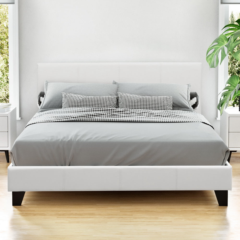 Beds & Bed Frames: Artiss Bed Frame Queen Size White NEO