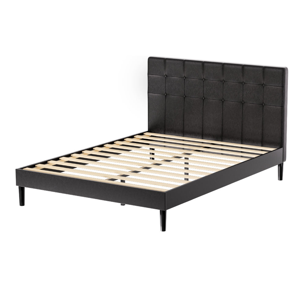 Beds & Bed Frames: Artiss Bed Frame Double Size LED Black RAVI