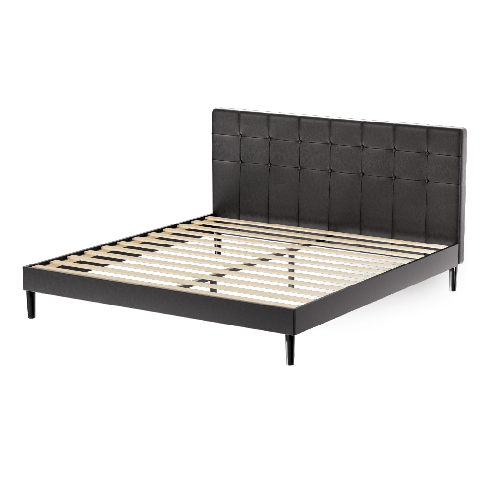 Beds & Bed Frames: Artiss Bed Frame King Size LED Black RAVI