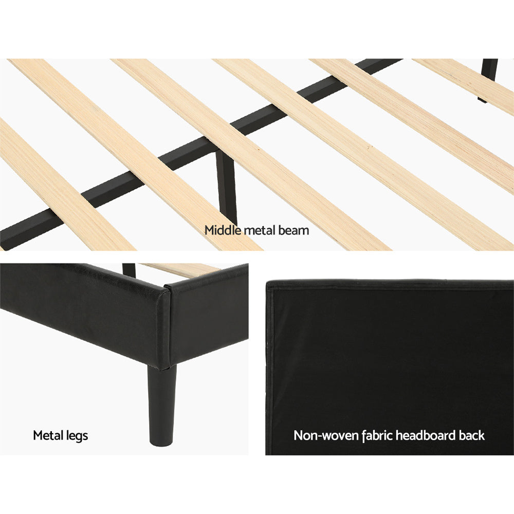 Beds & Bed Frames: Artiss Bed Frame King Size LED Black RAVI