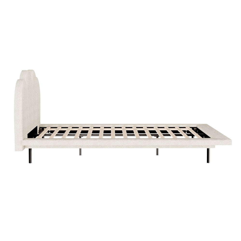 Beds & Bed Frames: Artiss Bed Frame Queen Size Boucle Beige SASA