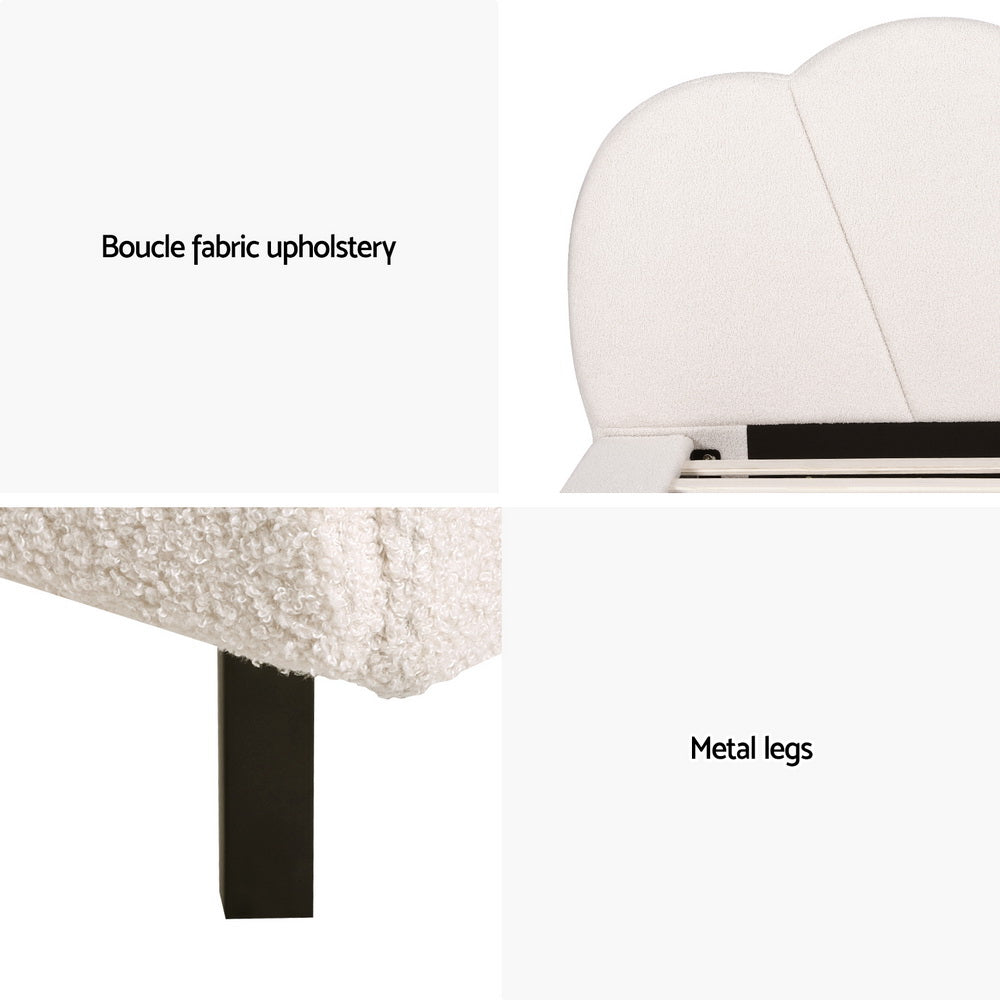 Beds & Bed Frames: Artiss Bed Frame Queen Size Boucle Beige SASA
