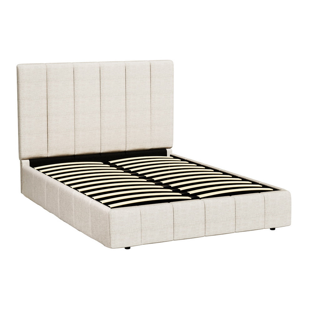 Beds & Bed Frames: Artiss Bed Frame Queen Size Beige TETTE