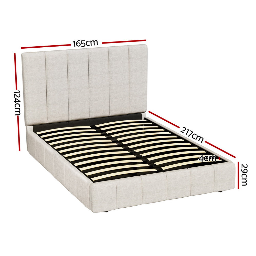 Beds & Bed Frames: Artiss Bed Frame Queen Size Beige TETTE