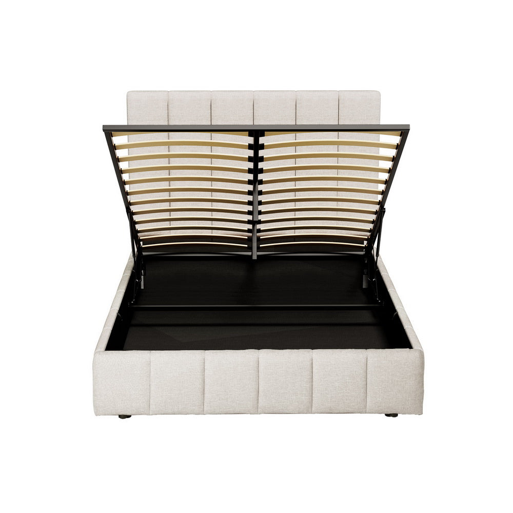 Beds & Bed Frames: Artiss Bed Frame Queen Size Beige TETTE