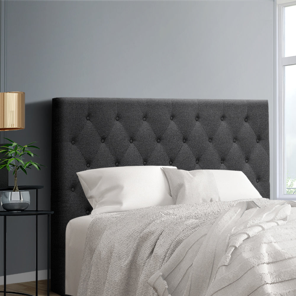 Headboards: Artiss Bed Head Headboard Double Size Fabric - CAPPI Charcoal