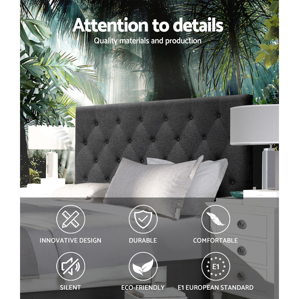 Headboards: Artiss Bed Head Headboard Double Size Fabric - CAPPI Charcoal