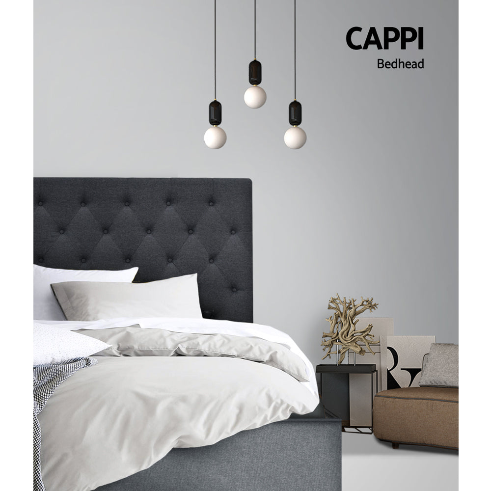 Headboards: Artiss Bed Head Headboard Double Size Fabric - CAPPI Charcoal