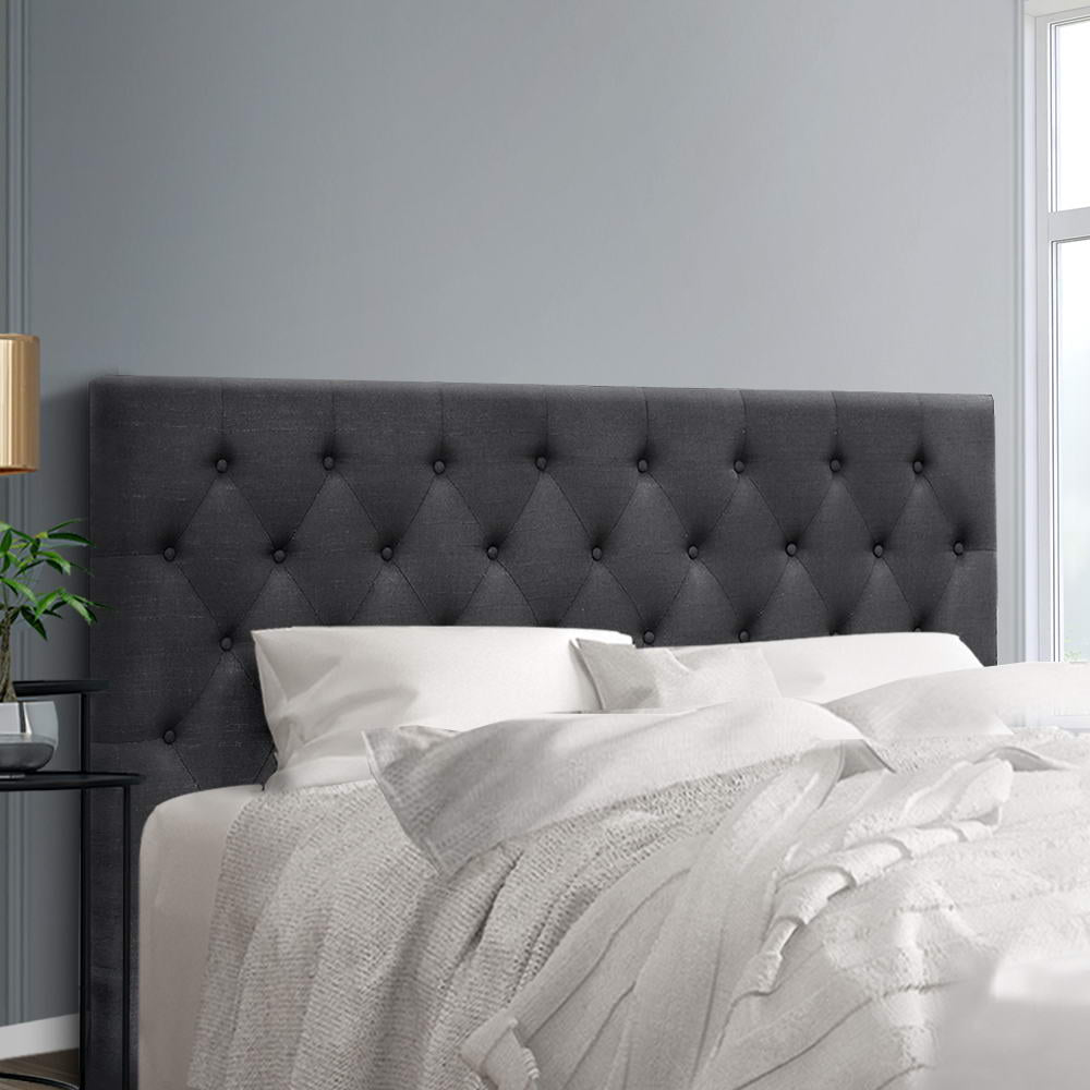 Headboards: Artiss Bed Head Headboard King Size Fabric - CAPPI Charcoal