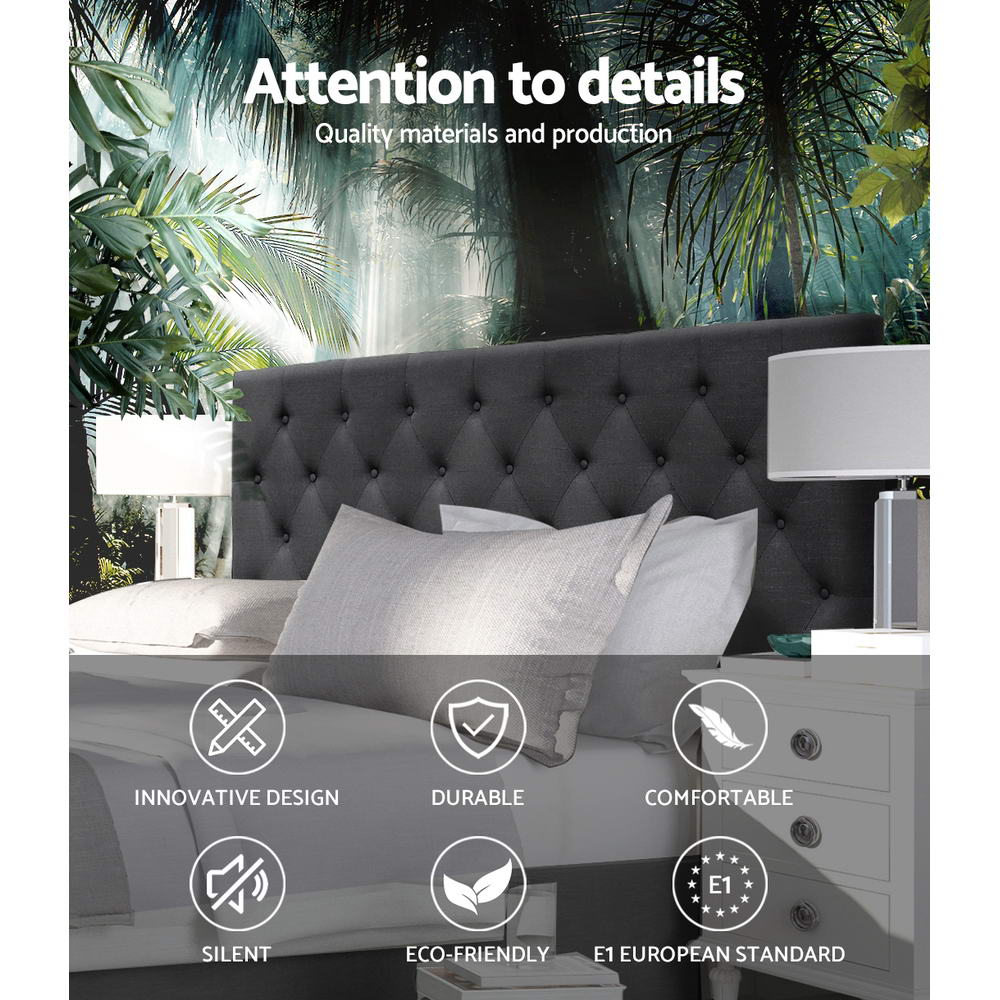 Headboards: Artiss Bed Head Headboard King Size Fabric - CAPPI Charcoal