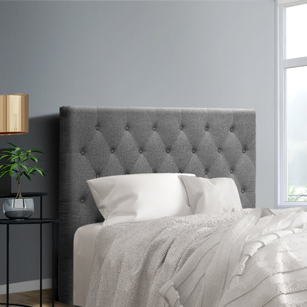 Headboards: Artiss Bed Head Headboard King Single Size Fabric - CAPPI Grey