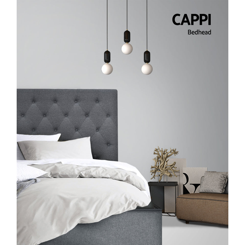 Headboards: Artiss Bed Head Headboard King Single Size Fabric - CAPPI Grey